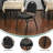 4 Pack Stackable Banquet Dining Chairs, Upholstered Crown Back Event Chairs - Black Fabric Seat, Heavy Duty Steel Frame, 300lb Capacity, No Assembly Required for Restaurant Wedding Conference