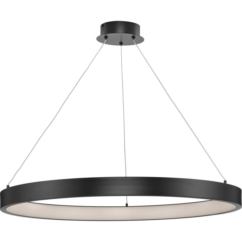 Anara 1 - Light LED Shaded Pendant, Matte Black, 2.40" H x 30" W x 30" D