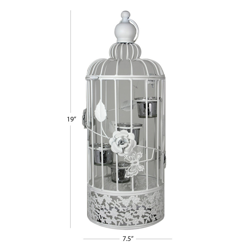 Lanterne à bougie en métal Bird Case