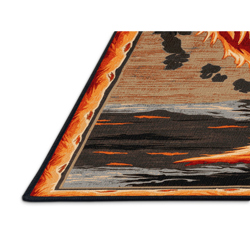  Tapis hawaïen lavable Volcanoes, Carré 3 pi