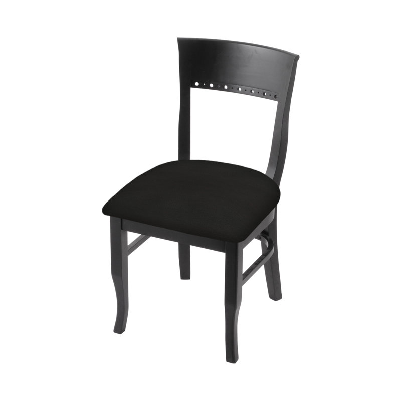 Chaise d'appoint rembourré, Noir, Galop espresso