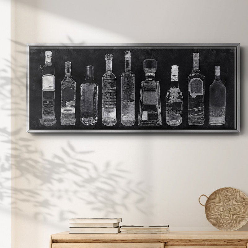 Bar Cart- Framed Canvas, 20" H x 50" W