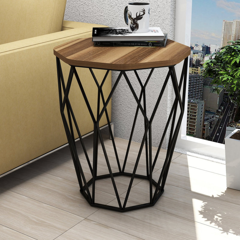 Arval Pedestal End Table, Walnut