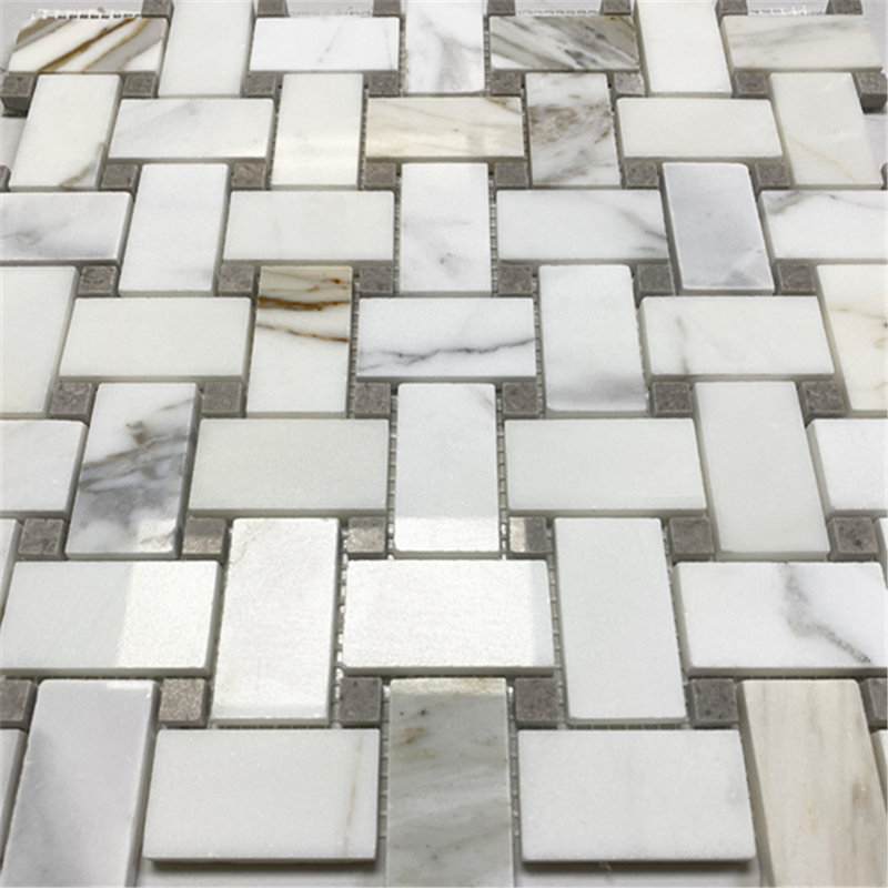 12 in. x 12 in. Marble Tile, White/Beige