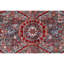 Tapis rouge / gris en laine noué à la main de conception unique 5 pi 10 po x 9 pi 1 po