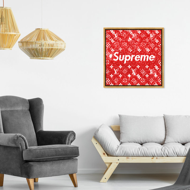 Red Tux Nights Red Luxury Brands Sign Modern - impression encadrée, Cadre doré, H 21 po x l 21 po