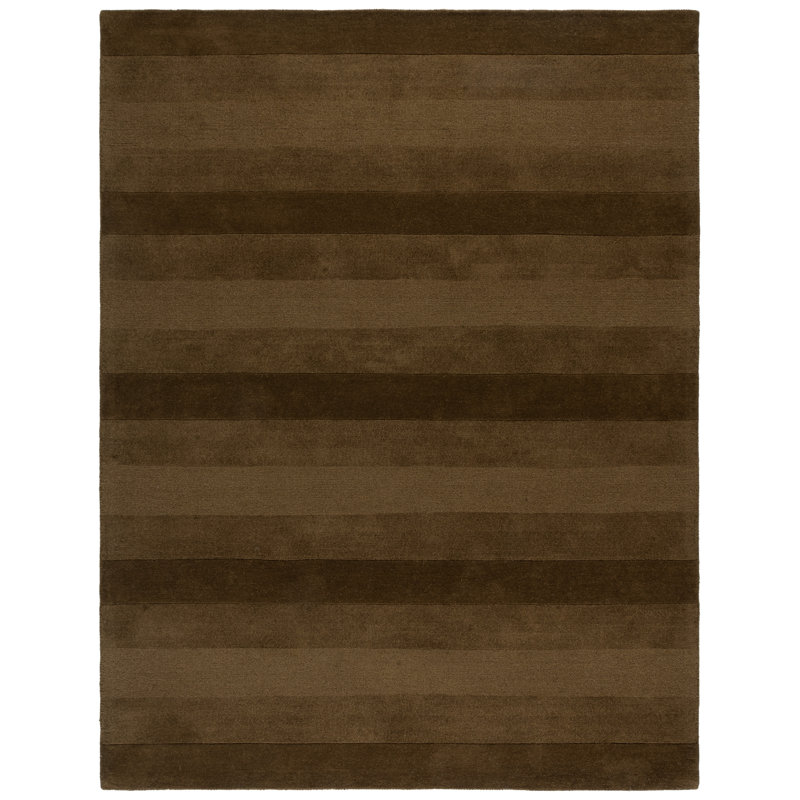 Tapis rayé en laine touffeté à la main Ebony 726, Rectangle 8' x 10'