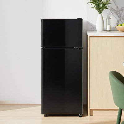 Petit réfrigérateur 3,5 pi³ à deux portes avec congélateur et 7 tablettes réglables amovibles pour thermostat