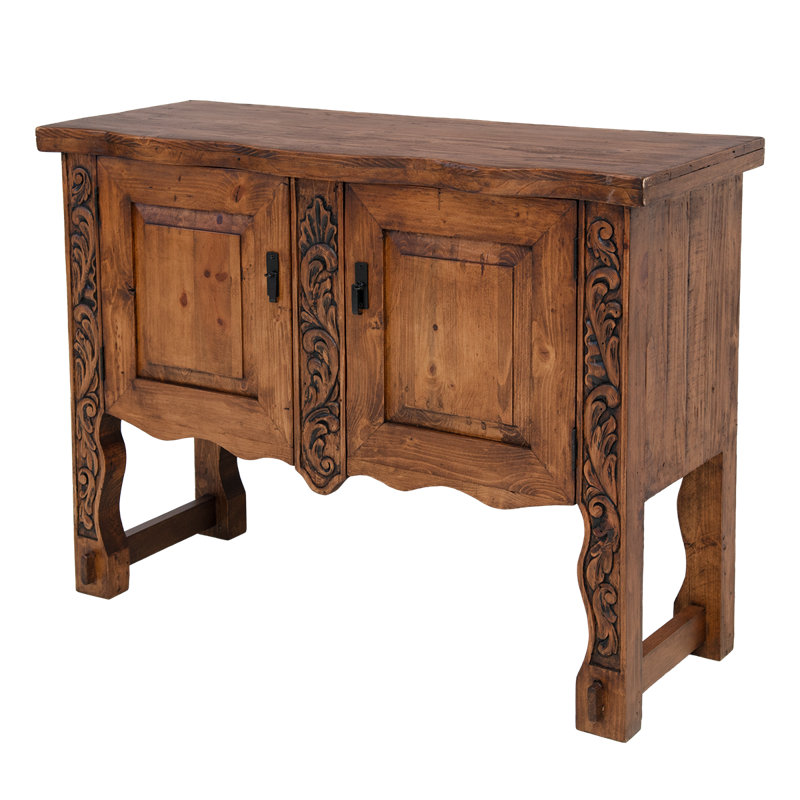 Console compacte en bois sculpté Artisan