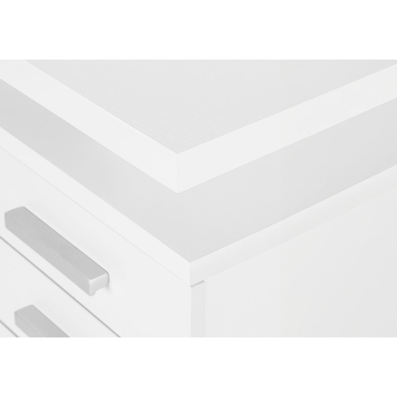 Computer Desk, Home Office, Laptop, Left, Right Set-Up, Storage Drawers, 48"L, Work, White Laminate, Contemporary, Modern