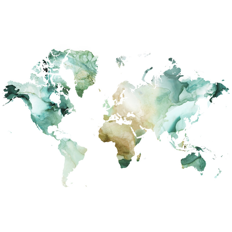 «Eylana Geode World Map I on Canvas» par Grace Popp, H 24 po x l 36 po