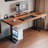 Light Walnut Rectangular Solid Wood Standing desk-577727528