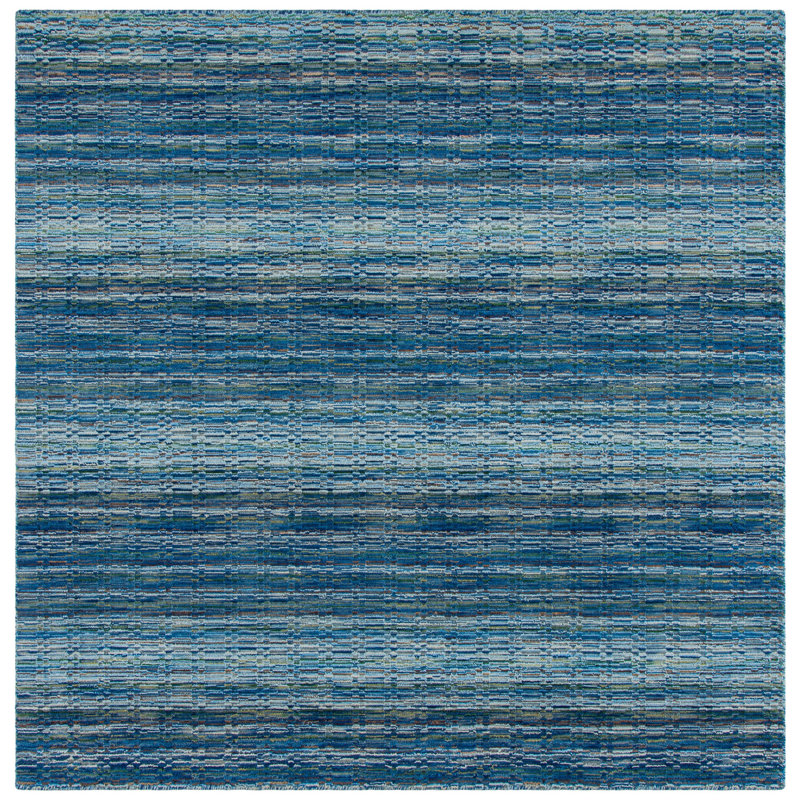 Hossain Hand Loomed Wool Abstract Rug, Square 6'