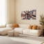 Ensemble de 1 tableau sur toile tendue, motif abstrait de tourbillons et de courbes métalliques.-936867005
