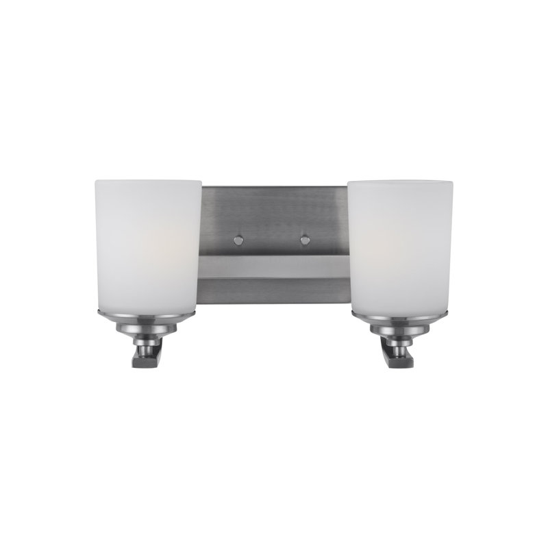 Applique murale / salle de bain deux lumières Kemal de Génération Éclairage , Ampoule non incluse, 2 lumières, Nickel brossé