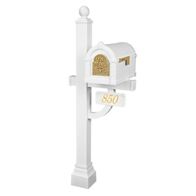 Keystone Deluxe Post and Mailbox Package - with Brass Eagle