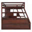 Lit mezzanine double avec 7 tiroirs 2 tablettes robustes Peu encombrant, espresso-1027318691