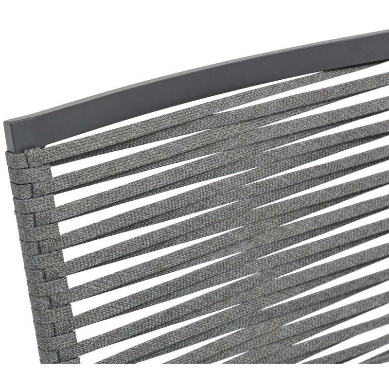 Chaise d'appoint de patio avec coussin Ivette, Gris foncé, Gris foncé