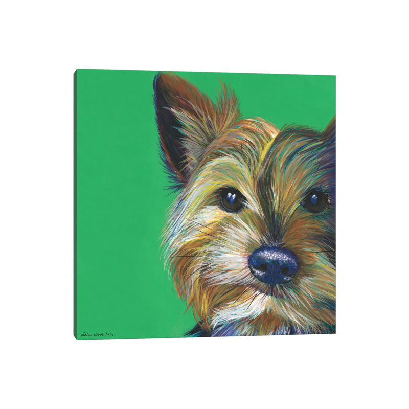 Yorkshire Terrier On Emerald, Square by Kirstin Wood - Wrapped Canvas Gallery-Wrapped Canvas Giclée, 45.72 cm H x 45.72 cm W
