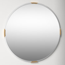 Philadelphia Framed Round Mirror - Champagne Silver