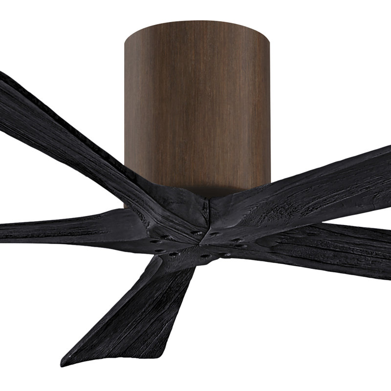 Ventilateur à pales encastré 5 pales Irene, Noyer, Noir mat, 52"