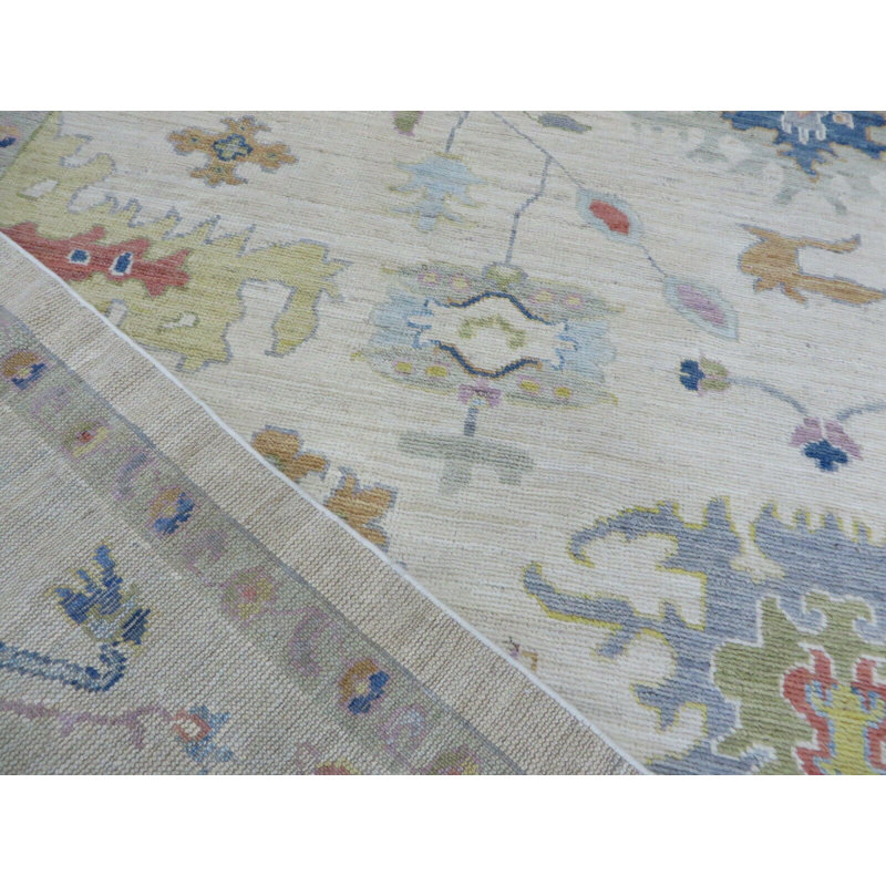 Tapis oriental turc Oushak coloré noué à la main 10 pi 4 po x 13 pi 5 po 07D279A6E7A64FC4B55999EDA11DB1C8