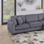 Ensemble de canapé modulaire contemporain 2 pièces en tissu velours côtelé gris foncé Laf
