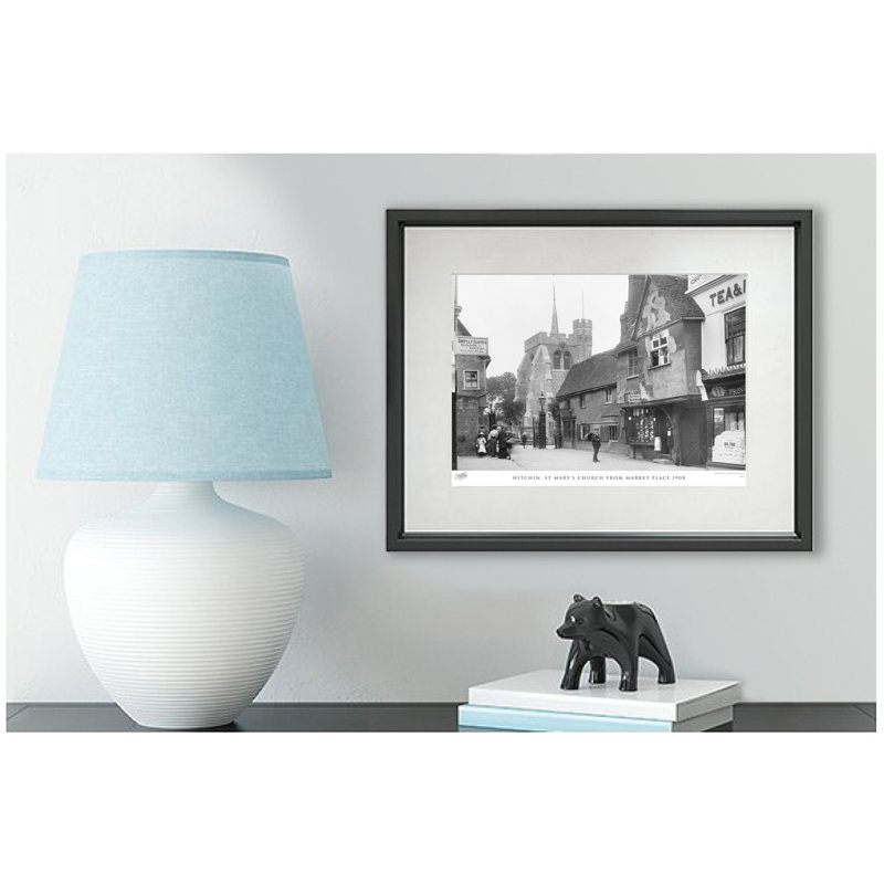 Hitchin, St Mary's Church From Market Place 1908 by Francis Frith - Single Picture Frame Print, 40cm H x 50cm W x 2.3cm D