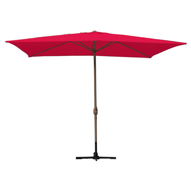 Parasol de marché rectangulaire 10 pi x 6,5 pi Norah, Champagne, Rouge