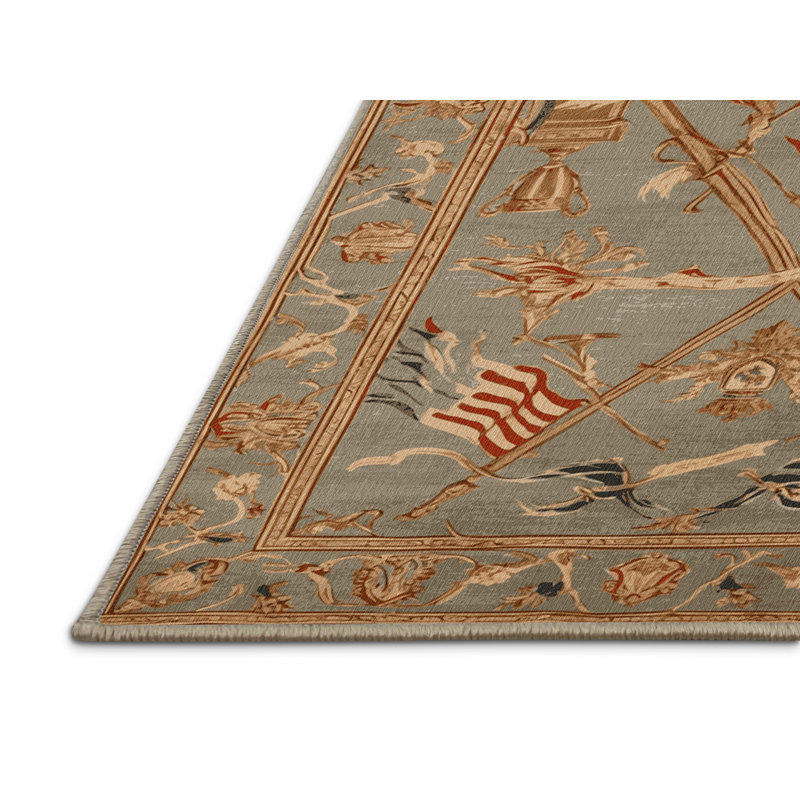 Tapis beige français lavable à la machine, Rond 6 pi