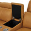Canapé modulaire en cuir avec siège inclinable, appui-tête réglable et console de rangement avec porte-gobelets-454289471