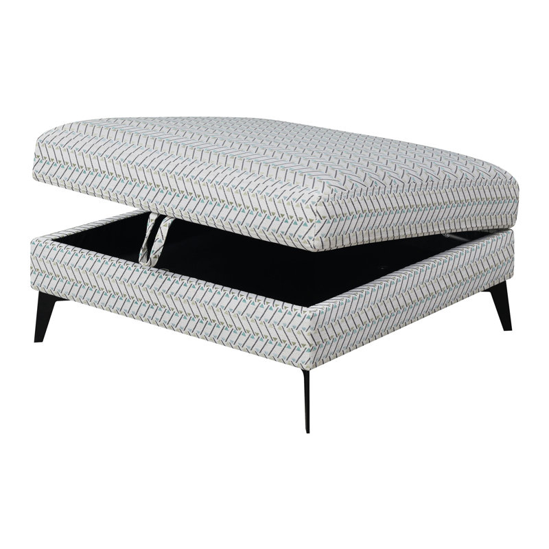 Square Upholstered Tufted Storage Ottoman Aloe