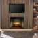 Dimplex Revillusion Built-In Electric Firebox Weathered Concrete Interior with Front Glass Panel