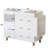 Wooden Baby Changing Table Dresser,Diaper Changing Table with Large Tabletop,4 Drawers, Open Storage Space & Side Shelves,Modern Storage Crib with Changing Table for Nurseries and Baby Rooms,White