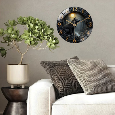 Horloge murale loup 12 po