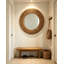 Miroir circulaire en corde de chanvre tissé à la main 24 pouces - Décoration murale décorative pour le salon, la salle de bain et la chambre à coucher | Style bohème naturel