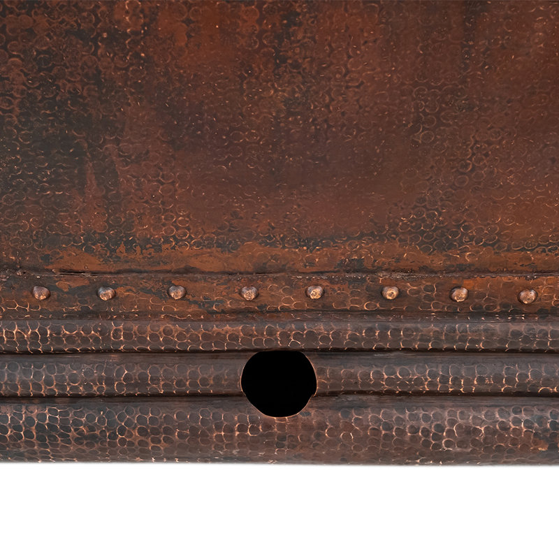 72" Hammered Oil-Rubbed Bronze Copper Double Slipper Bathtub