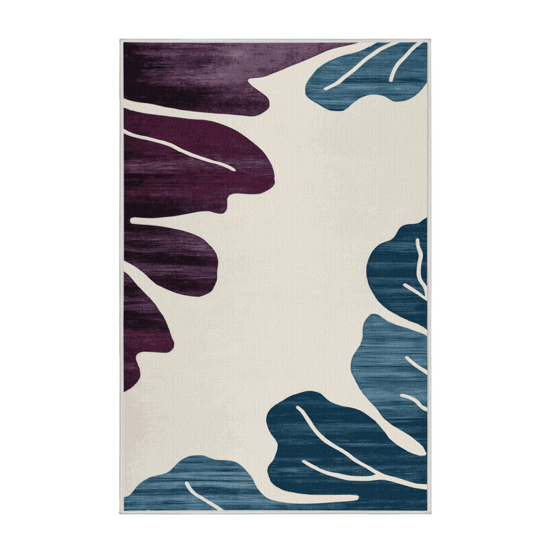 Tapis beige lavable à la machine, Rectangulaire 2 pi x 3 pi