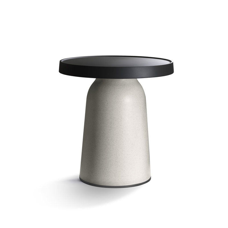 Table d'appoint Thick Top, Noir, Brun pâle, H 19,5 po
