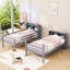 Lit superposé simple en bois avec tablettes-976318943