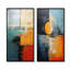 «Red and Blue Abstracted Taste - Abstract Shapes», ensemble de 2 reproductions d'art mural-102570153-102570158