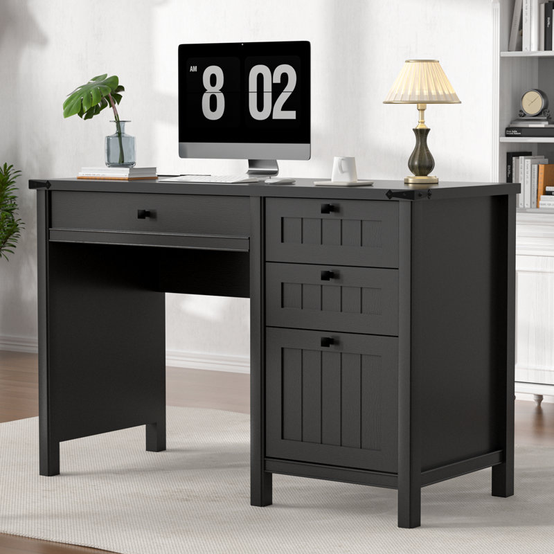 Bureau de direction 45 po Modern Farmhouse, Noir