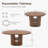 43.3"-59" Extendable Round Dining Table for 4–8, Modern Space-Saving Expandable Circle Dinner Table with Storage Shelf-341584642-341584641