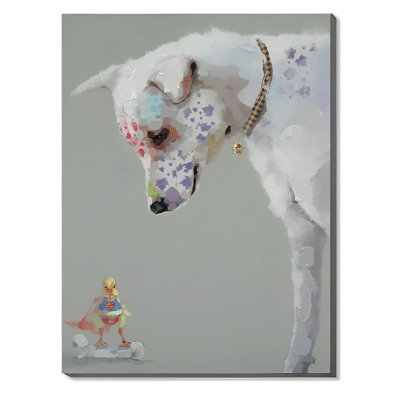 Dog Talk To Chicken 50% Hand-Painting