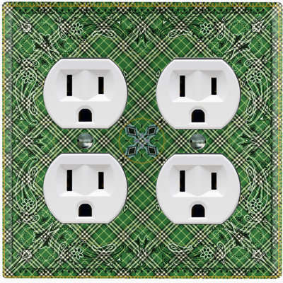 Patterned 2 - Gang Toggle Light Switch Standard Wall Plate