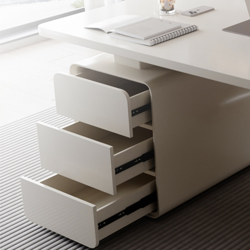 Bureau moderne minimaliste avec tiroir à peinture mat, H 29,52 po x l 62,99 po x P 27,55 po