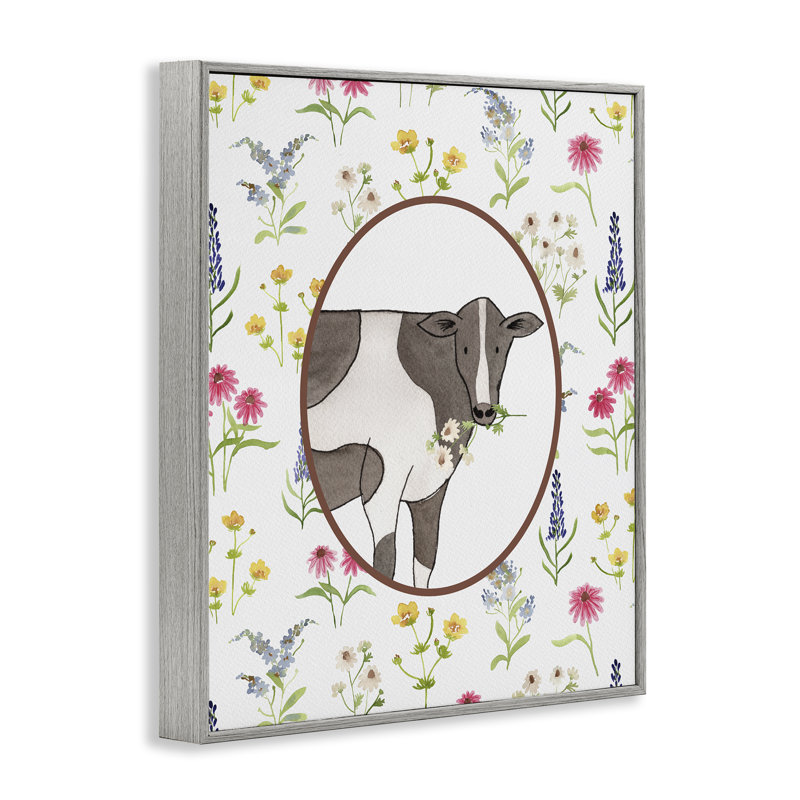 «Farm Friends Cow & Herbs», estampe numérique, conception de Nina Jacobs, H 20 po x l 16 po, Estampe numérique Farmhouse