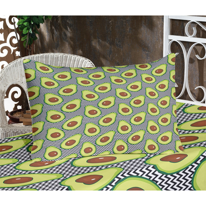 Ensemble de draps et taies décoratives à motif d'avocat Ambesonne, noir, brun, vert