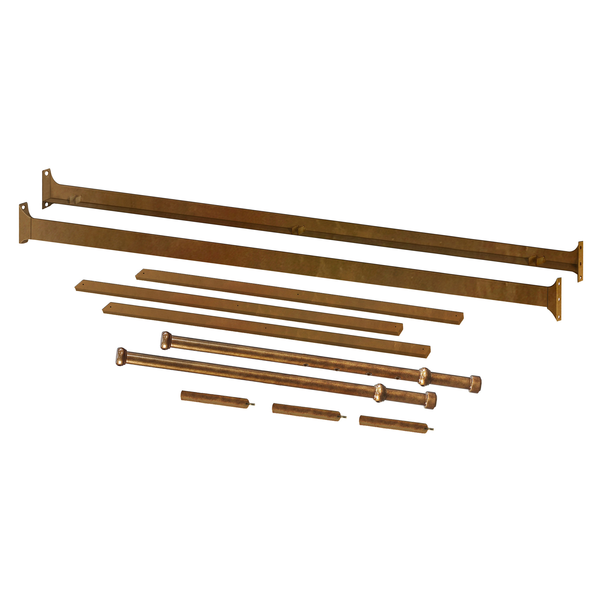 Winston Twin Bed Rails, Vintage Gold