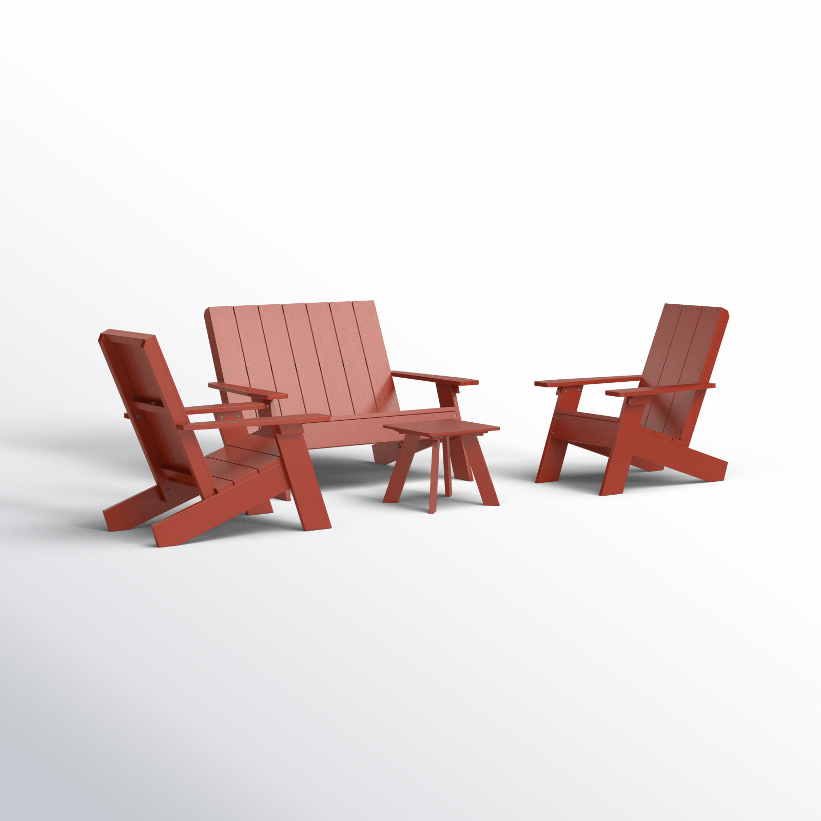 Byrnes 4 - Person Patio Conversation Set, Rustic Red